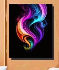 Abstract Flames Curves Art Giclee Art Print Canvas Wrap or posters