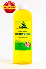 CAMELLIA SEED OIL UNREFINED ORGANIC VIRGIN PREMIUM COLD PRESSED FRESH PURE 16 OZ