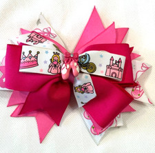 Beautiful Ballet Slippers inspired hair bow for girls.