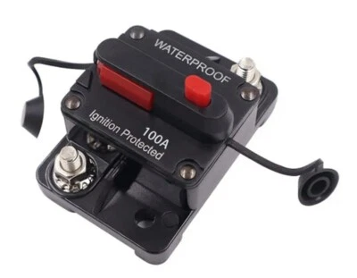 TRAKTRONIX 100 Amp Waterproof Circuit Breaker Auto/Marine/Solar 12-48V DC Manual Reset