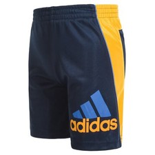 ADIDAS ClimaLite Navy Blue/Yellow Big Logo Athletic Shorts Toddler Boys size 2T