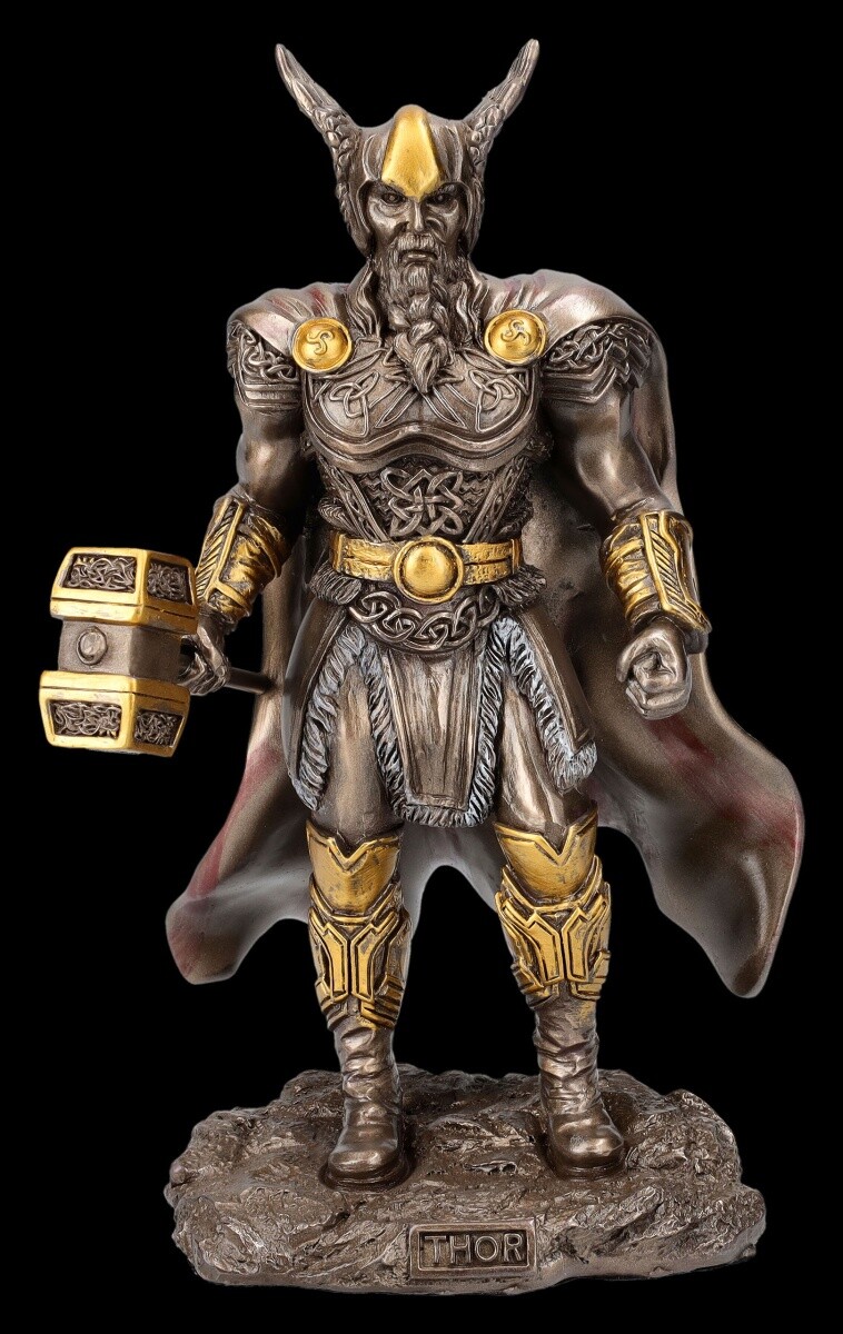 Thor Figure with Hammer and Winged Helmet - Nordic God 22cm