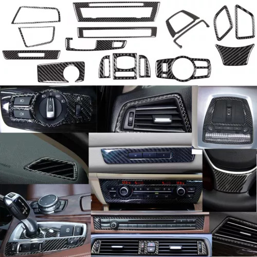 Para BMW F10 Serie 5 Accesorios interiores de fibra de carbono Cubierta completa del kit 2011-2017 - Imagen 1 de 12