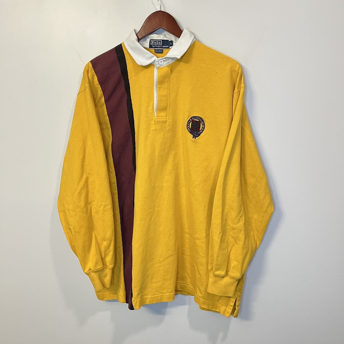 Vintage Polo Ralph Lauren Rugby Polo Shirt Crest Cross Logo