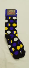 Freaker Feet Unisex Polka Dot Breathable Stylish Crew Socks BL8 Black Size: 4-13
