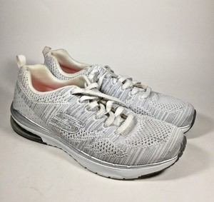 Details About M4189l Pre Owned Womens Skechers Skech Knit Sneakers White Us 65 M