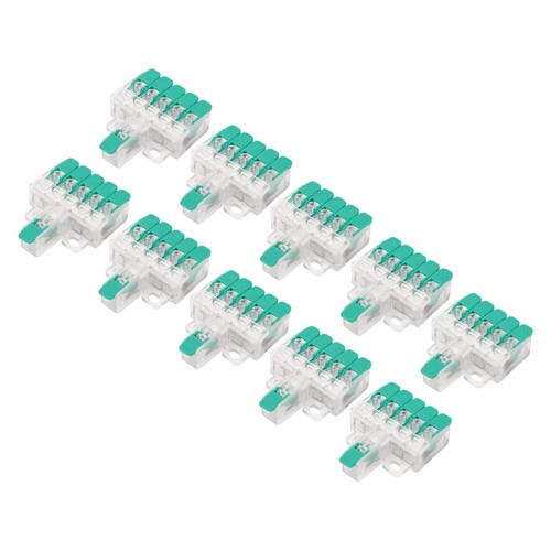 10Pcs Lever Wire Connectors 1 In 5 Out Electrical Compact Splicing Wire - Afbeelding 5 van 12
