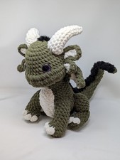 Sage Green Zazzie Dragon Handmade Crochet Amigurumi Stuffie
