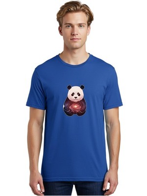 Panda-Galaxy-2 Mens Graphic Tee, 100% Cotton, Casual Summer Wear