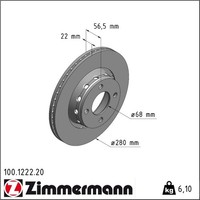 2X Zimmermann 100.1222.20 Bremsscheibe FüR Audi 80 B4 B3 89 8B3 8C2 8C5 8G7