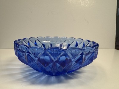 Blue Granna Glass Lead Crystal  Candle Holder Made In Sweden