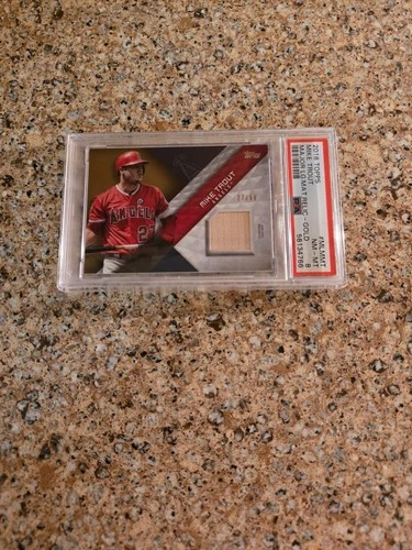 Mike Trout 2018 Topps Major League Material GOLD 27/50 PSA 8 NM-MT JERSEY #27!