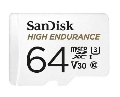 SanDisk High Endurance 64GB microSD 100MB/s 40MB/s 5K hrs 4K UHD C10 U3 V30
