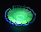Vintage Fenton Uranium Crystal Crest Milk Glass Crimped Ruffled Edge Dish 11.75"