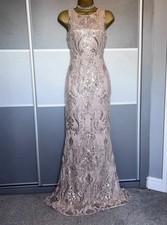 Quiz Evening Sequin Wedding Party Cruise Prom Cocktail Maxi Dress Sz 8