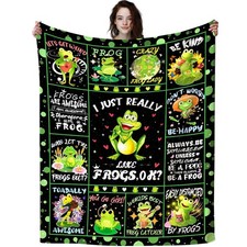 Funny Frog Blanket Gifts for Frogs Lovers,Soft Cozy Flannel Anime Cute Frogs ...