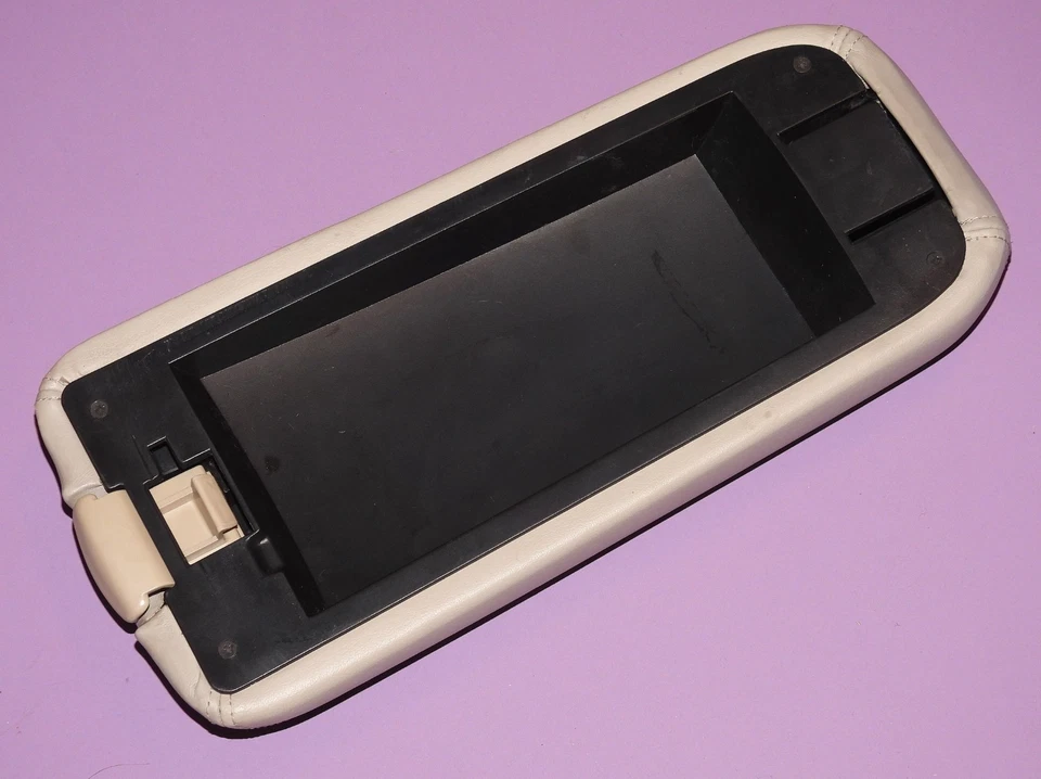 1996-2002 Cadillac Eldorado OEM Center Console Arm Rest Leather Lid Cover BEIGE - Image 3 of 4