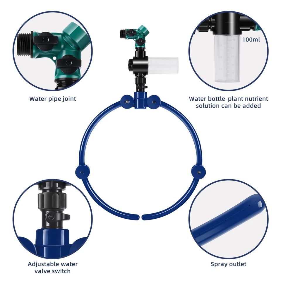 360° Tree Water Sprinkler,Tree Root Watering Tool,Water Ring Sprinkler Irriga... - Изображение 3 из 4