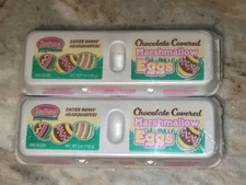 2X Zachary Chocolate Covered  Marshmallow 12 Ct. Eggs Easter Bunny Cartons Candy