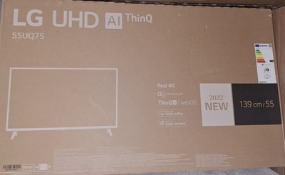 LG 55UQ75 55 Zoll LED TV 4K UHD, AI Prozessor, Smart TV, Schwarz, 2022