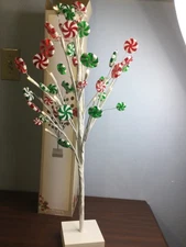 Cracker Barrel Christmas Peppermint Candy Light Up Tree Home Decoration NIB