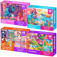 Puzzles for Kids Ages 4-6   4-Pack 60-Piece Puzzles for Kids   Fairy Tale Jig...