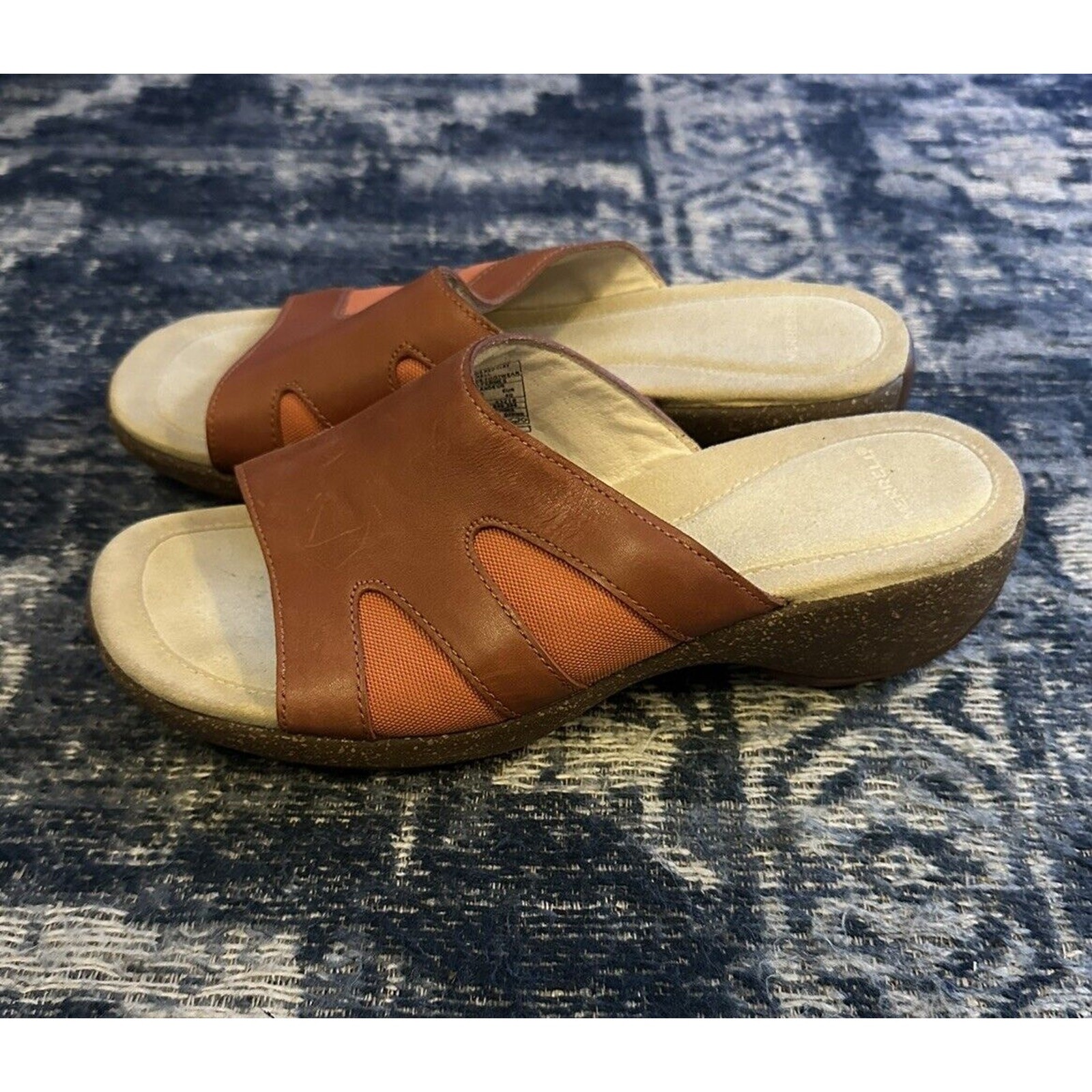 Merrell sandali donna meridiana argilla pelle scamosciata slip on zeppa misura 9