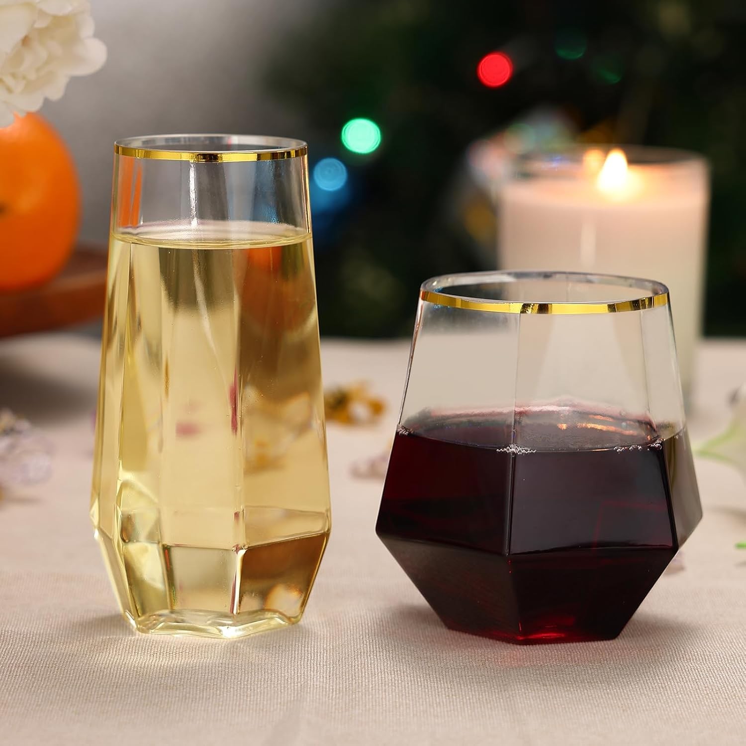 48Pk copas de plástico sin tallo 24 x 9 oz flautas de champán y 24 x 10 oz copas de vino