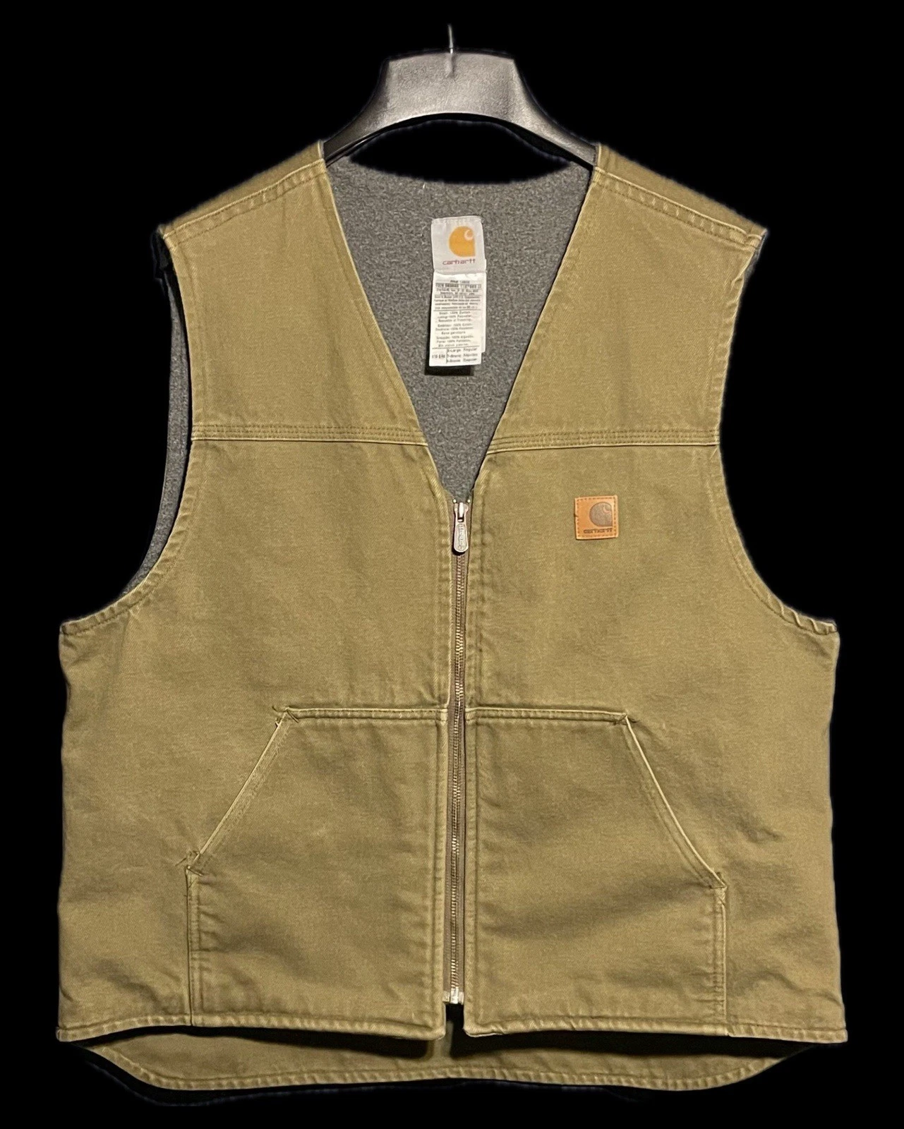 Carhartt V19 BRK Green Vest Fleece Sz XL J140 Work Wear Detroit