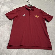 Louisiana Monroe ULM Warhawks Polo Shirt Mens Medium Maroon NCAA Adidas