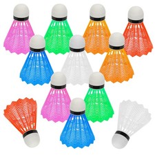 12 Pièces Volants de Badminton en Plastique Balles de Badminton Rapides