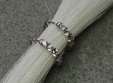925 Sterling Silver Hoop Earrings With Cubic Zirconia Stones-17 mm long