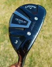 Callaway 3 Hybrid Rogue X 18 Degrees stiff Flex Used Good Condition + headcover