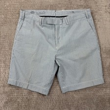 Polo Ralph Lauren Suffield Fit Seersucker Shorts 38 Blue White Striped Cotton