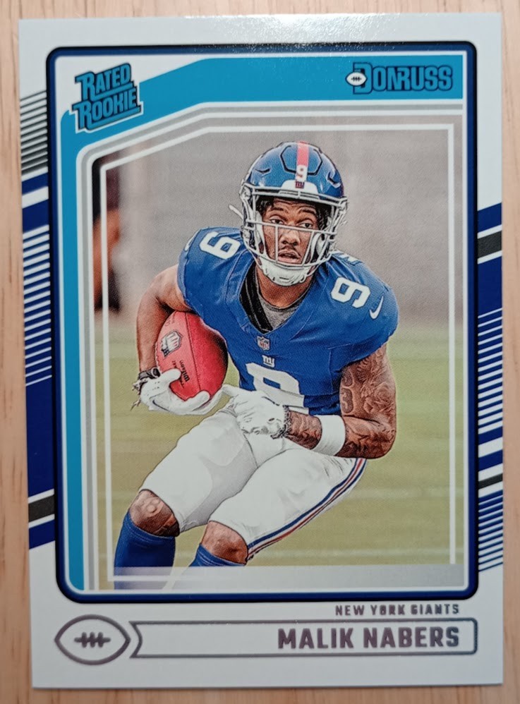 2024 Donruss Malik Nabers Aqueous Test Rated Rookie RC SSP #383 New York Giants