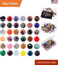 Versatile 100pcs Natural Stone Beads, 8mm Round Gemstones for Crafts and Gifts