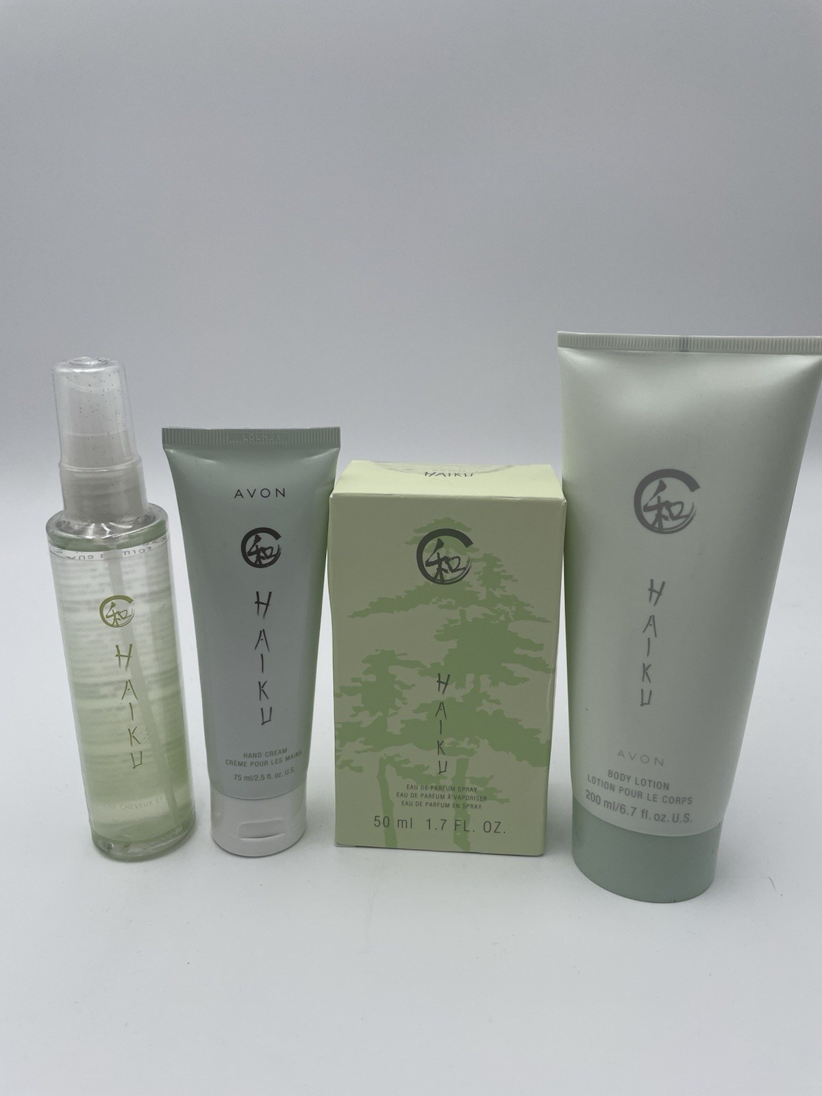 Avon Haiku eau de parfum spray with body lotion + hand cream + Spray NEW