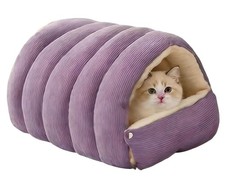 Cat Cave Bed with Hood - Indoor Cat Bed for Cats, Soft Cat Sleeping Bag, Pet ...