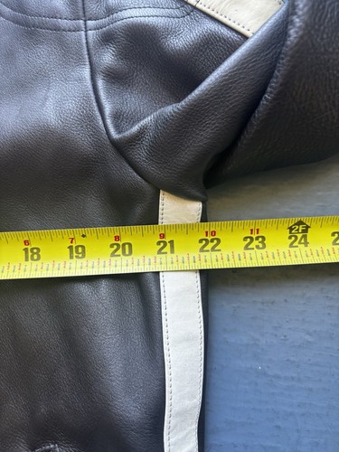 VTG Wilson’s Leather M. Julian Striped Moto Cafe Racer Motorcycle Jacket Men’s M - Picture 13 of 14