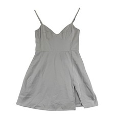 NWT NBD White Bodycon Mini Dress Spaghetti Strap Slit Size M READ