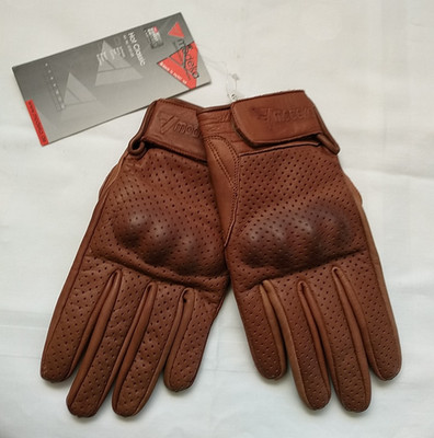 Motorrad Handschuhe - MODEKA - HOT CLASSIC - echt Leder - braun - Gr. 6