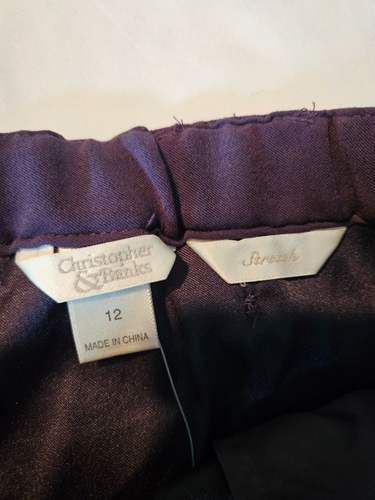 NWT Christopher & Banks Moleskin Stretch Midi Skirt 12 Plum Suede-Like Velvety - Picture 7 of 10