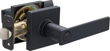 Amazon Basics Contemporary Stamford Door Lever - Privacy- Matte Black, 1-Pack
