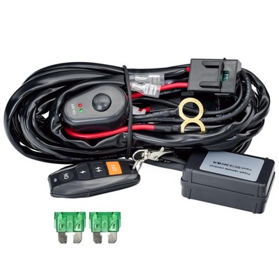 Lights Bar Wire Harness Kit with Remote Control 1Lead DC12V 40A Fuse Relay 3....