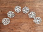 Antique 6 Crystal Prism Cut Glass Open Salt Dish Dip Cellars Feather/Star Design — photo 8