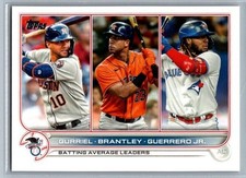 2022 Topps #165 AL Batting Avg. Ldrs.(Y. Gurriel/M. Brantley/Vlady Guerrero Jr)