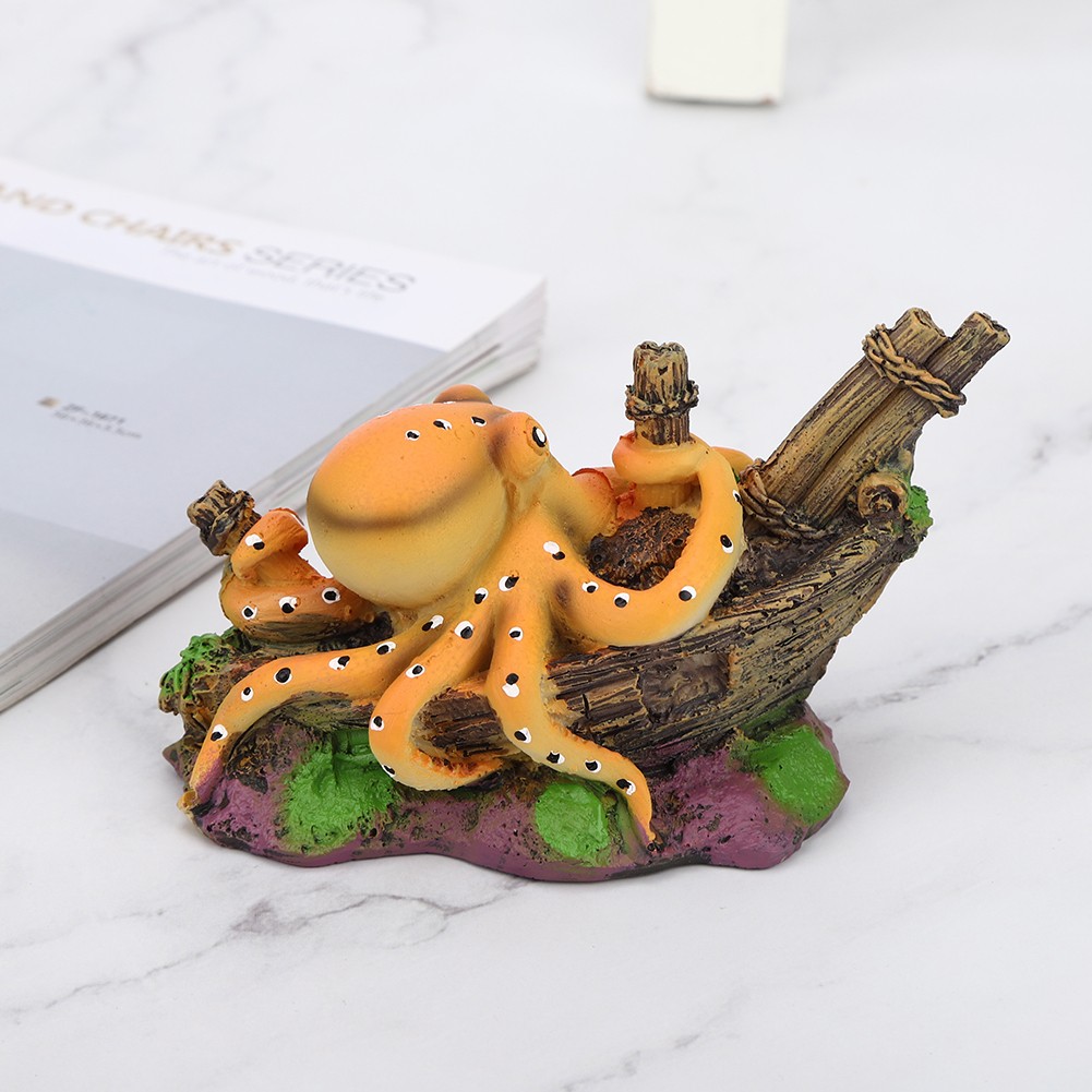 ­Resin Aquarium Artificial Simulation Octopus Hide House Fish Tank Landscape