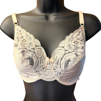 Vintage Vanity Fair Bra 32D Sheer Second Skin Antron III Nylon Lace Underwire