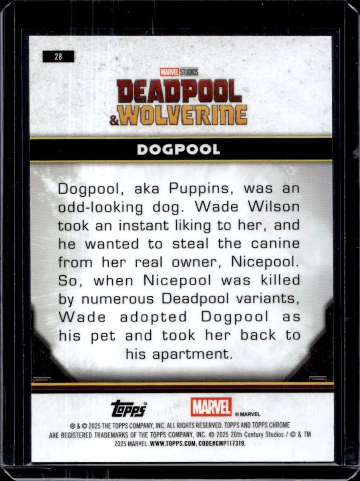 2025 Topps Chrome Deadpool Dogpool Characters Blue Mini Diamond ...