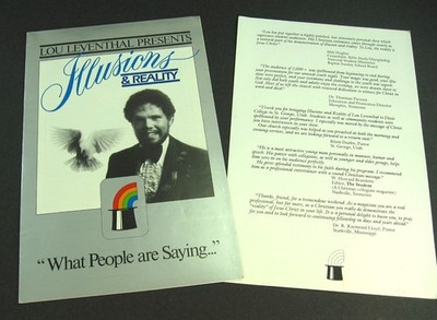 LOU LEVENTHAL 2 PC MAGIC BROCHURE...ILLUSIONS & REALITY